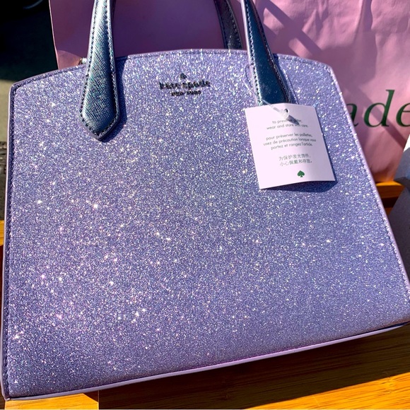 Kate Spade Holiday Collection Lilac Frost Tinsel Satchel and Card Holder Set - Picture 4 of 13